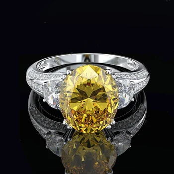 OEVAS Trendy 925 Sterling Sølv Skabt Moissanite Gemstone Birthstone Bryllup Engagement Par Ring Smykker Engros