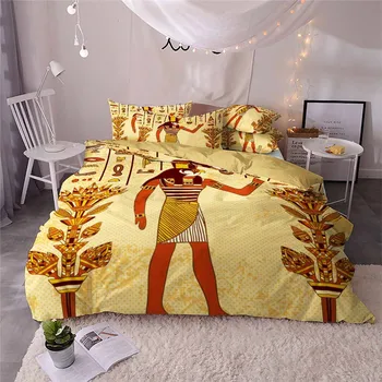 HELENGILI 3D-Sengetøj Sæt det Gamle Egypten Print Duvet Cover Sæt Bedcloth med Pudebetræk Sæt sengelinned boligtekstiler #AJ-06