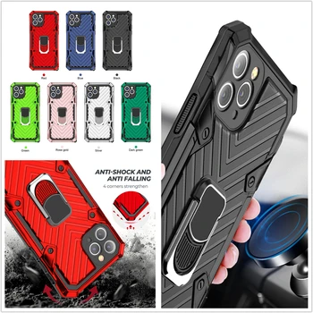 Cool Magnetiske Finger Ring Bil-beslag Phone Case For iPhone 12 mini 11pro Xs antal XR-X 8 7 plus 360 stå Hjørne Stødsikkert dække