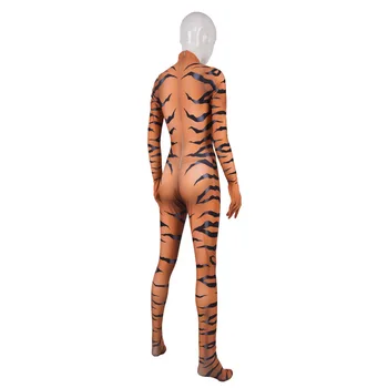 Rød Sort Kat Cosplay Kostume Dyr Zentai Stram Heldragt 3D-Print Lycra Tiger Halloween Passer til