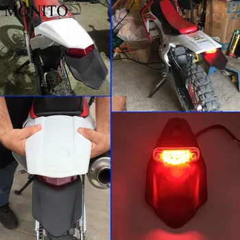 Universal Motorcykel LED baglygte&bagskærm Stop Enduro Hale Lys For Yamaha TTR600 XT250 TRICKER DT230 DT125