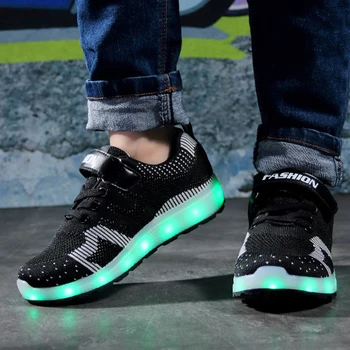 Størrelsen 25-37 Drenge Åndbar Glødende Sko Børn USB Charge Lysende Sneakers Piger-Led lyser Sneakers Kids Sko med Lys