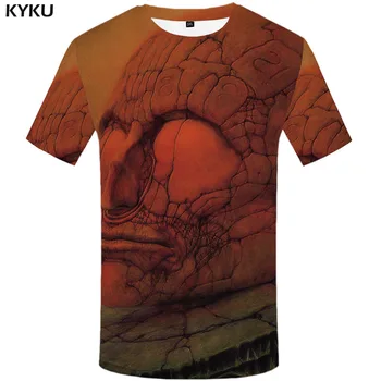 KYKU Mærke Skull T-shirt Mænd Militære Sjove T-shirts Terror Shirt Print Gotisk T-shirts 3d-Punk Rock Tshirt Trykt