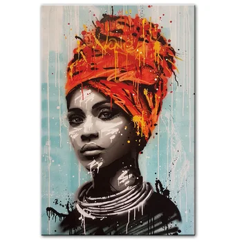 Afrikanske Kvinder Olie Malerier, Print På Lærred Kunst Udskriver Sort Pige, Plakater Og Prints Wall Art Prints Og Dekorative Billeder Cuadros