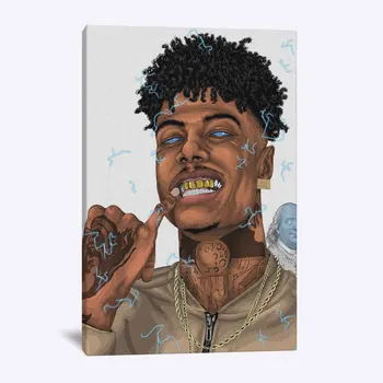 Blueface Rapper Plakat Maleri Væg Kunst Lærred For Teenagere Stue Hjem Soveværelse Undersøgelse Kollegieværelse Lejlighed Kunst, Indretning Udskriver