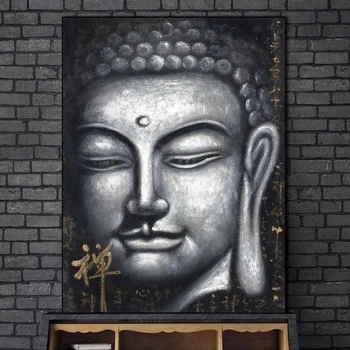 Abstract Sølv Buddha Lærred Pantings På Væggen Kunst Postes Og Udskriver Buddhismen Lærred Kunst Billeder Hjem Dekoration Cuadros
