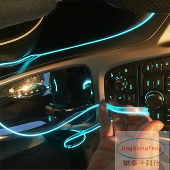 JingXiangFeng 2M Auto Bil Interiør LED EL Wire Tube Line fleksibel neon lys glød el salon fladskærms 12V strip Pathway Belysning