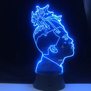 XXXTentacion Berømte Rapper 3D LED-Lampe Illusion 7 Farver puslebord Night Light Baby Sengen Dekoration Lampe DropShipping