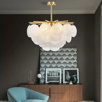 Moderne LED-Lysekrone Luksus lysarmaturer Matteret Glas Bobler Gren Lysekrone Living Room Dekoration