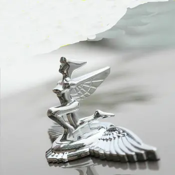 Krom Metal Nymfe Fløj Gudinde Eagle Bil Hætte Ornament Emblemer Badge Mærkat
