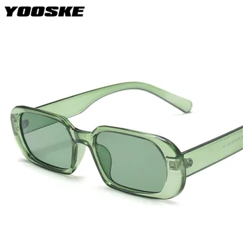 YOOSKE Helt Små Solbriller Kvinder Mode Ovale solbriller Mænd Vintage Grøn Rød Briller Damer Rejser Stil UV400 Beskyttelsesbriller