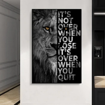 Løve I Mørke Lærred Kunst Plakater og Prints Dyr Væg Kunst Dekorative Billeder Afrikanske Løve Lærred Maleri Hjem Wall Decor
