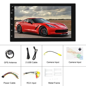 Podofo 2 Din Android Bil Radio Universal 2.5 D-GPS Mms Video-Afspiller Til Volkswagen Nissan, Hyundai Kia Toyota Passat
