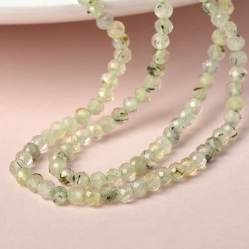 16 tommer 3mm-2mm Gennemsigtig Skære perler tilføje Lys Grøn og Hvid Tilpasset Grapevine Løse Perler