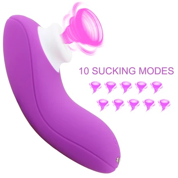 10 Sugende Tilstande G-Spot Massger Brystvorter Clit Sucker Oral Sex Klitoris Stimulator Mini Silikone Sutter Vibrator