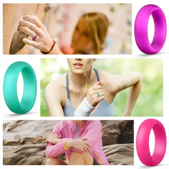 10stk/set fødevaregodkendt FDA Silikone Ring 5mm 6-12 Størrelse Allergivenlige Crossfit Fleksibel Gummi Fingerringe For Kvinder bryllupsgave