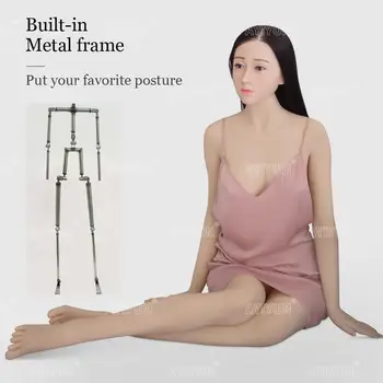 AYIYUN 168 cm Realistisk Solid Silikone Big Breast Sex Dukke med Metal Skelet Voksen Kærlighed, Sex Dukke for Real Fisse