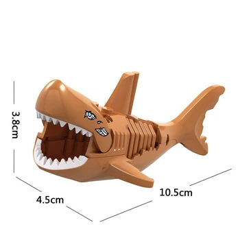 3Pcs Haj Blokke Haj Figur Kreative Dyr byggesten Kompatibel Mærke Duploed Haj Legetøj, Plastik Legetøj Til Børn Gave
