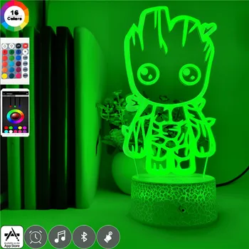 LED-3D-Light Marvel Avengers Figur Træet Folk Groot LED Nat-Lampe USB-3d-Akryl Bord Lys Legetøj til Børn Julegave