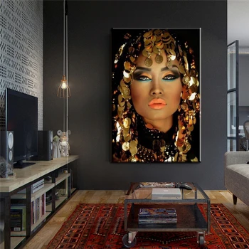 Glitrende kvinde væg kunst plakat stue, soveværelse udsmykning, maleri på lærred maleri