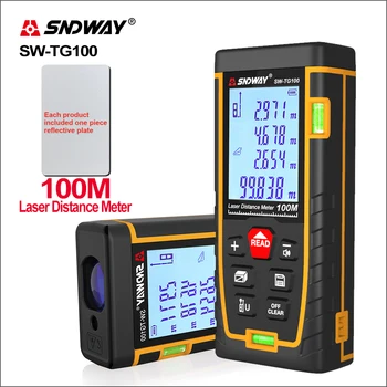 SNDWAY Laser Afstandsmåler Dobbelt Vandret Boble Afstand Meter Rækkevidde Batteri-Drevne Side Af Enheden SW-TG50 70 100 120