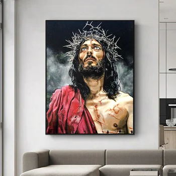 Abstract Jesus Lærred Malerier Væg Plakater Og Prints Jesus Stående Væg Billeder Til stuen Cuadros Dekoration peinture
