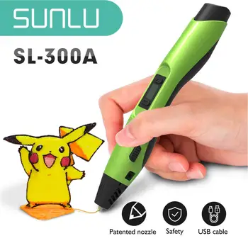 SUNLU 3D-Print Pen 300A ABS PCL-PLA Filament 1.75 mm USB-Kabel Julegave Til Barnet