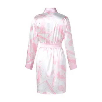 Kvinders langærmet Satin Kjole Damer Trendy Dollar Print Silke Kimono, Morgenkåbe Nattøj med Bælte Mode Nattøj 2020
