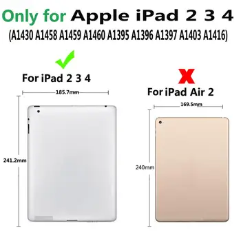 Keyboard Case Til Apple iPad 2 3 4 iPad2 iPad 3 iPad 4 9.7 A1395 A1396 A1403 A1416 A1430 A1458 A1460 Tastatur Cover +Film +Pen
