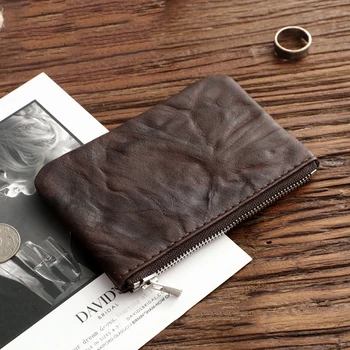 SIKU mænds læder tegnebog helt tynd pung fashion designer mønt punge indehavere