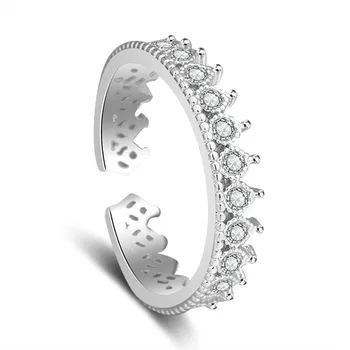 Ny Mode 925 Sterling Sølv High-grade Aaa Zircon Romerske Krone Ringe Åbning af Ringe Til Kvinder Fødselsdag i Dag til Stede 20mm