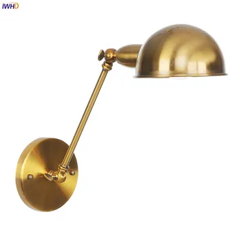 IWHD Loft Industrielle Indretning, Retro LED-Væg Lys Inventar Soveværelse Cafe Trappe Guld Swing Lange Arm væglampe Sconce Wandlamp Edison