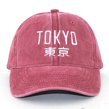Ny Japansk stil far hat, bomuld, vaskes broderi TOKYO mode baseball cap mænd, kvinder, sport snapback hatte ny