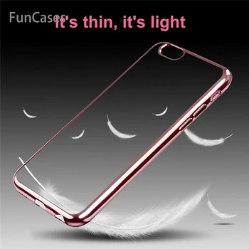 Cover til iPhone X 8 7 6 6s Plus 5 5s SE Klare Bagsiden støddæmpning Gennemsigtige Bløde Galvaniserede Anti-Ridse phone5