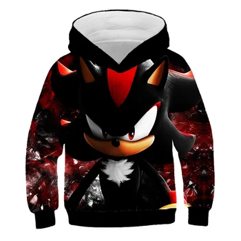 Sonic Lange Ærmer Hoodie kid Drenge og Piger Teenager Efterår og Vinter Polykromatiske 3D Printede Nyt Mønster Mode Sweatshirt Tøj