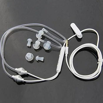 3,5 mm Stereo Air Tube Kabelforbundne Hovedtelefoner Anti-stråling Binaural Headsets Støj Isolerende Ørepuder micr til Mobiltelefon