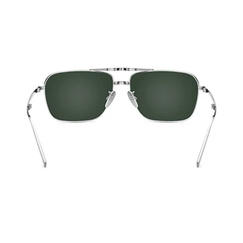 Titanium Stål Folde Briller Mænd Polariserede Solbriller Sort/Brun Med UV400 Box