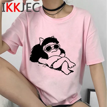 Mafalda tshirt tøj kvinder streetwear ulzzang hvid t-shirt t-shirt til sommeren top vintage