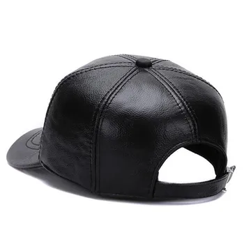 SHALUOTAOTAO Justerbar Størrelse Ægte Læder Hat For Mænd Efterår og Vinter Fashion Koskind Baseball Cap Fritid Mærker Snapback Caps
