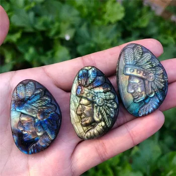 Smuk krystal udskæringer naturlige hånd-udskåret labradorit søde indianerne sten udskåret til dekoration helbredende sten gave