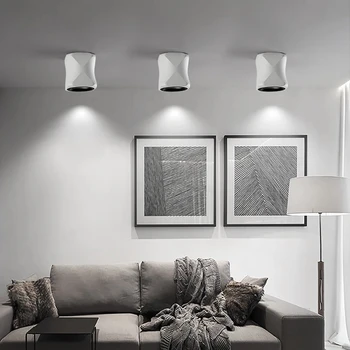 NY Nordisk Mode sort hvid vægmonteret downlight cob loft midtergangen korridor, veranda lys stue downlight 7W 10W 12W