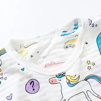 Sommeren Kid Unicorn dinosaur lille Barn Pyjamas Sæt Baby, dreng, Pige Tøj Bomuld Kids-car Pyjamas Sæt Til Piger Tegnefilm Nattøj