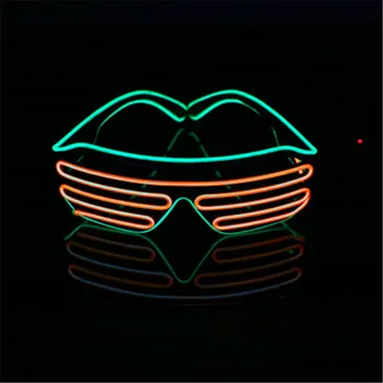2019 Neon Party EL Briller EL Wire Neon LED Solbriller Lys Op Briller Rave Kostume Party DJ Solbriller Fødselsdag Part Indretning