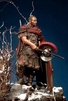 1/24 75mm gammel Romersk kriger stå med skjold Harpiks figur Model kits Miniature gk Unassembly Umalet