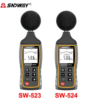 SW524 LCD-Digital Sound Level Meter Støj Volumen måleinstrument Decibel Overvågning Tester 30-130dB USB-Lagring af Data Alarm