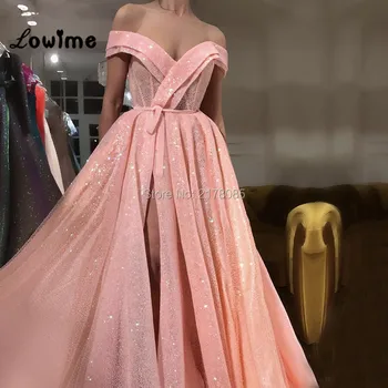 Pink Arabisk Kaftan Dubai Party Dress Vestido De Festa Longo Fra Skulder Abendkleider 2018 Aften Kjole Lang Abiye Brugerdefinerede