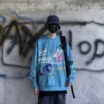 ZAZOMDE 2020 Mænd Oversize Sweatshirt Efteråret Hip Hop Pullovere Plus Størrelse Herre Hættetrøjer Japansk Streetwear Mandlige Sweatshirts