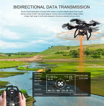 Nye BLIDE X21 DUAL GPS RC Drone Quadcopter, Med Børsteløse Motorer Lang Afstand Wifi FPV Følg Mig Tilstand Position Sejler