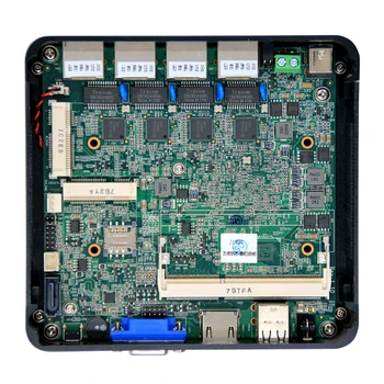 Atom E3845 CPU for MINI PC med 4* Lan-Port 1*M-PCIE-Stik hd m/VGA støtte wifi/3G-Modul