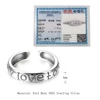 Køer 925 Sterling Sølv Ringe For Kvinder Minimalistisk Stil Dame Forebygge Allergi Vintage Sølv Smykker Åben Ring Valentine ' s Gave